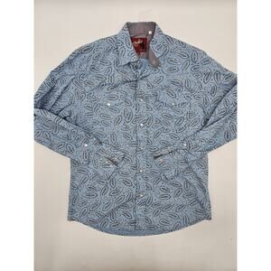Rodeo Clothing Co Men's Western Long Sleeve Shirt Red White Plaid Size MEDIUM